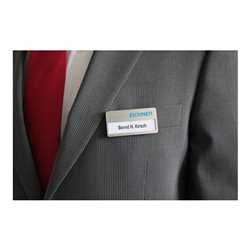 Eichner Kunststoff-Namensschild in schwarz + silberfarbige