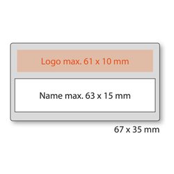 Eichner Kunststoff-Namensschild in schwarz + silberfarbige