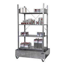 Bauer Südlohn Kleingebinderegal mit Auffangwanne 3022-4E, verzinkt