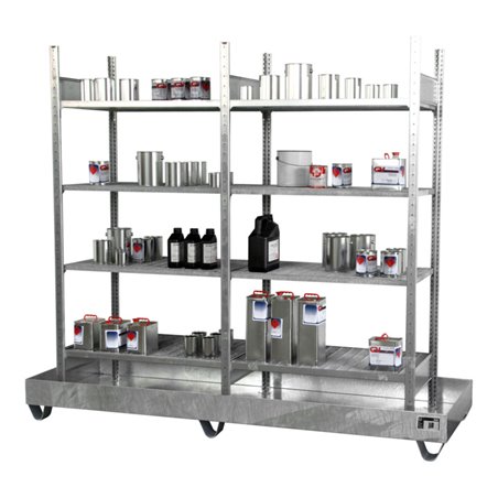 Bauer Südlohn Kleingebinderegal mit Auffangwanne 3023-4E, verzinkt