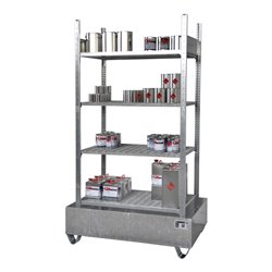 Bauer Südlohn Kleingebinderegal mit Auffangwanne 3021-4E, verzinkt