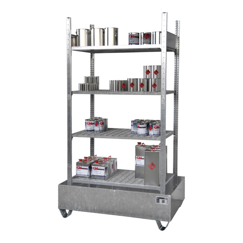 Bauer Südlohn Kleingebinderegal mit Auffangwanne 3021-4E, verzinkt