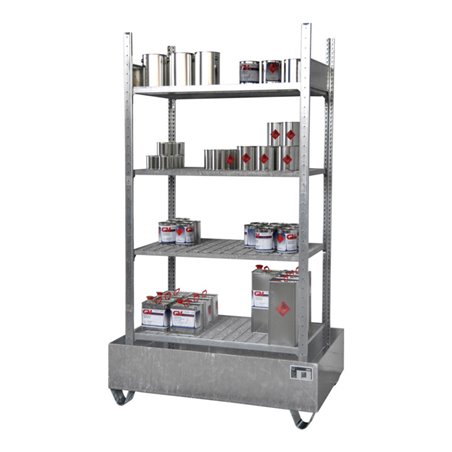 Bauer Südlohn Kleingebinderegal mit Auffangwanne 3021-4E, verzinkt