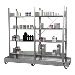 Bauer Südlohn Kleingebinderegal mit Auffangwanne 3024-4E, verzinkt