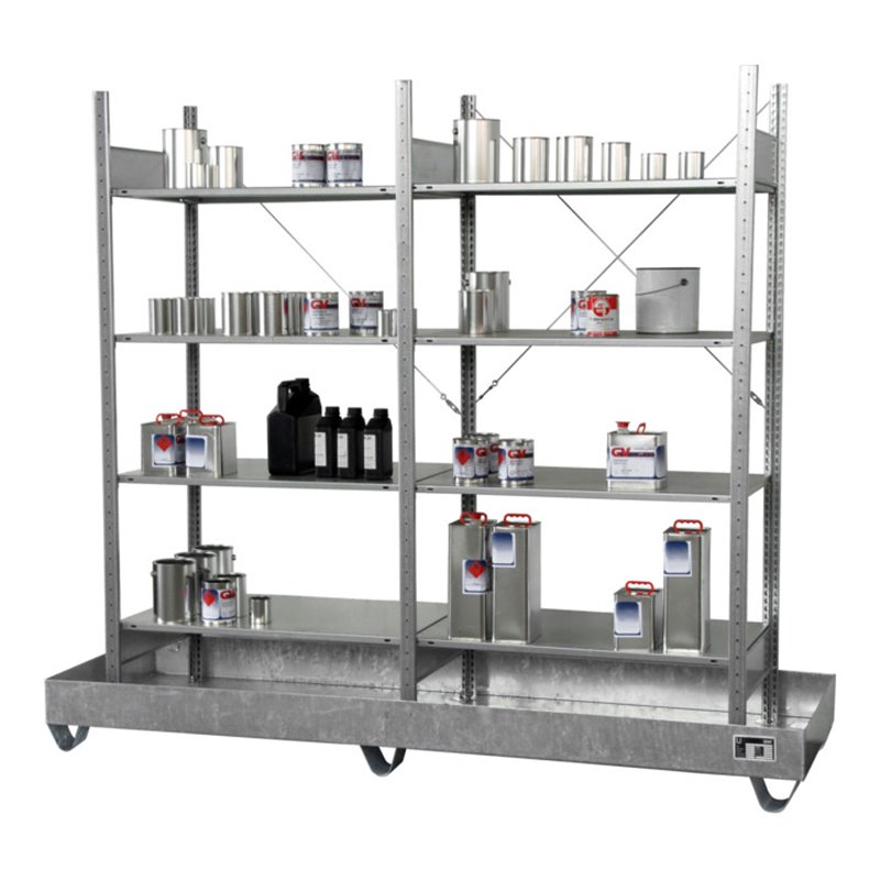 Bauer Südlohn Kleingebinderegal mit Auffangwanne 3024-4E, verzinkt