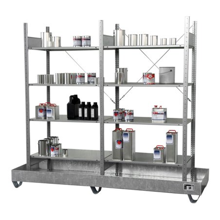 Bauer Südlohn Kleingebinderegal mit Auffangwanne 3024-4E, verzinkt