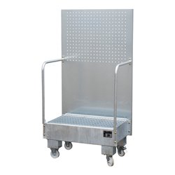 Bauer Südlohn Fahrbare Auffangwanne mit Lochplattenwand LPW 60-2, feuerverzinkt