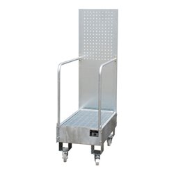 Bauer Südlohn Fahrbare Auffangwanne mit Lochplattenwand LPW 60-3, feuerverzinkt