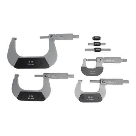 Helios Preisser Bügelmessschraubensatz im Holzetui 0-100 mm