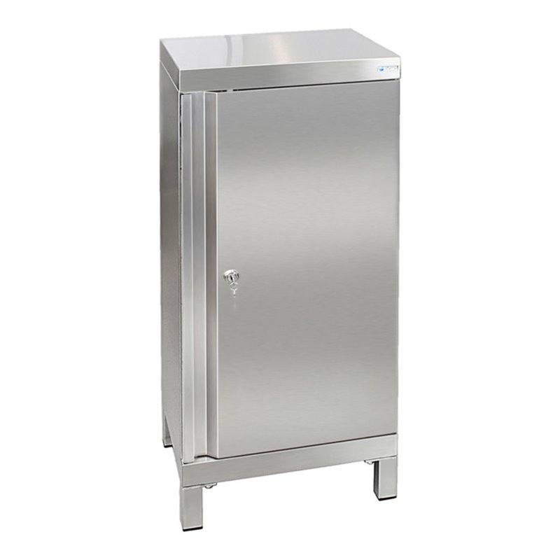 Stumpf Edelstahl-Aufbewahrungsschrank Cabinox, 1000x450x400mm, 2 Fachböden, Sockelfüße