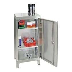 Stumpf Edelstahl-Aufbewahrungsschrank Cabinox, 1000x450x400mm, 2 Fachböden, Sockelfüße
