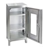 Stumpf Edelstahl-Sichtfensterschrank Cabinox, 1000x450x400mm, 2 Fachböden, Sockelfüße