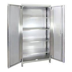 Stumpf Edelstahl-Aufbewahrungsschrank Cabinox, 1900x900x400mm, 4 Fachböden, Sockelfüße