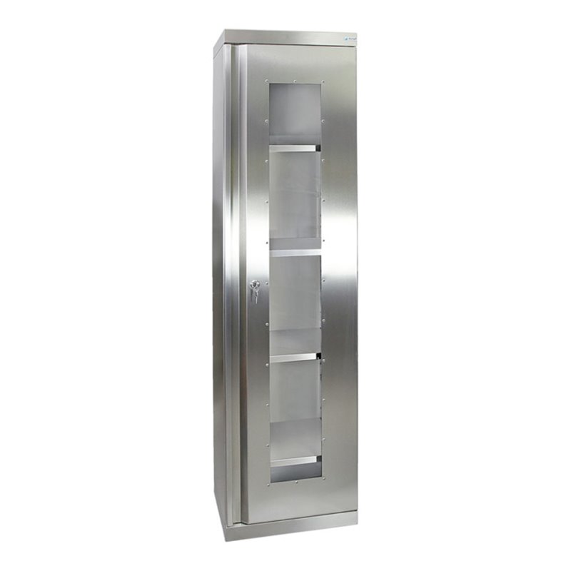 Stumpf Edelstahl-Sichtfensterschrank Cabinox, 1800x450x400mm, 4 Fachböden