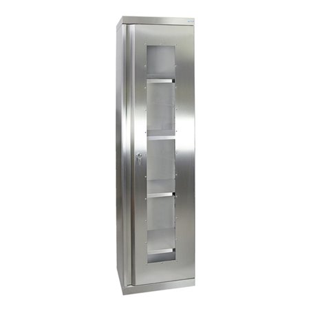 Stumpf Edelstahl-Sichtfensterschrank Cabinox, 1800x450x400mm, 4 Fachböden