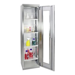 Stumpf Edelstahl-Sichtfensterschrank Cabinox, 1800x450x400mm, 4 Fachböden