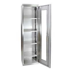 Stumpf Edelstahl-Sichtfensterschrank Cabinox, 1800x450x400mm, 4 Fachböden