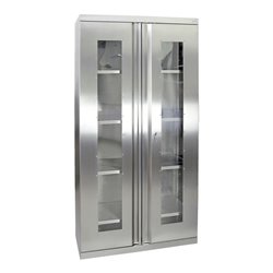 Stumpf Edelstahl-Sichtfensterschrank Cabinox, 1800x900x400mm, 4 Fachböden