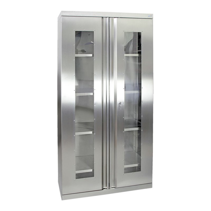 Stumpf Edelstahl-Sichtfensterschrank Cabinox, 1800x900x400mm, 4 Fachböden