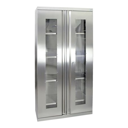 Stumpf Edelstahl-Sichtfensterschrank Cabinox, 1800x900x400mm, 4 Fachböden