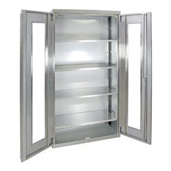 Stumpf Edelstahl-Sichtfensterschrank Cabinox, 1800x900x400mm, 4 Fachböden