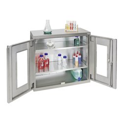 Stumpf Edelstahl-Sichtfensterschrank Cabinox, 900x900x400mm, 2 Fachböden