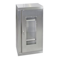 Stumpf Edelstahl-Sichtfensterschrank Cabinox, 900x450x400mm, 2 Fachböden