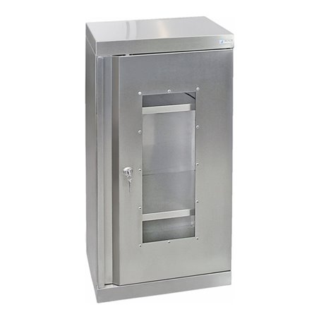 Stumpf Edelstahl-Sichtfensterschrank Cabinox, 900x450x400mm, 2 Fachböden