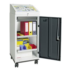 Stumpf Kombi-Set 3000, RAL 7035/7016, 1 Schreibpult, 1 Schublade, 2 Wannen, fahrbar