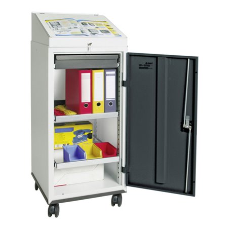 Stumpf Kombi-Set 3000, RAL 7035/7016, 1 Schreibpult, 1 Schublade, 2 Wannen, fahrbar