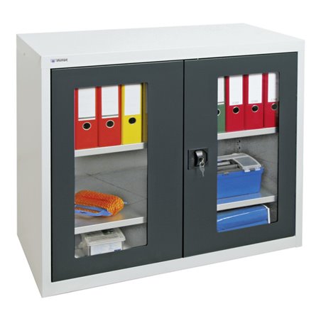 Stumpf Sichtfensterschrank MV2, RAL 7035/7016, 2 Fachböden