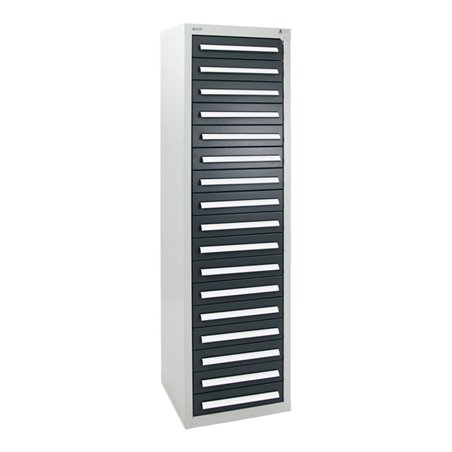 Stumpf Schubladenschrank Serie T-100/35-1, RAL 7035/7016, 17 Schubladen