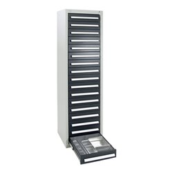 Stumpf Schubladenschrank Serie T-100/35-1, RAL 7035/7016, 17 Schubladen
