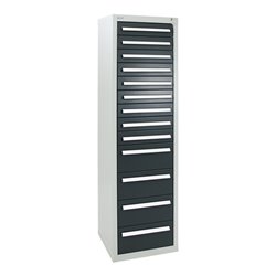 Stumpf Schubladenschrank Serie T-100/35-1, RAL 7035/7016, 13 Schubladen