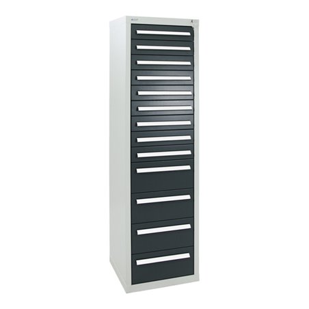 Stumpf Schubladenschrank Serie T-100/35-1, RAL 7035/7016, 13 Schubladen