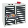 Stumpf Schubladenschrank Serie T-100/35-1, RAL 7035/7016, 16 Schubladen