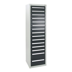 Stumpf Schubladenschrank Serie T-100/35-1, RAL 7035/7016, 15 Schubladen