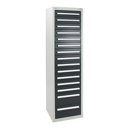 Stumpf Schubladenschrank Serie T-100/35-1, RAL 7035/7016, 15 Schubladen
