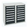 Stumpf Schubladenschrank Serie T-100/35-1, RAL 7035/7016, 14 Schubladen