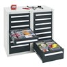 Stumpf Schubladenschrank Serie T-100/35-1, RAL 7035/7016, 14 Schubladen