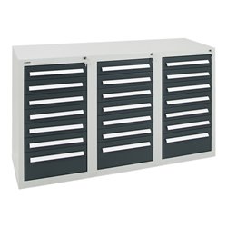 Stumpf Schubladenschrank Serie T-100/35-1, RAL 7035/7016, 21 Schubladen