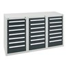 Stumpf Schubladenschrank Serie T-100/35-1, RAL 7035/7016, 21 Schubladen