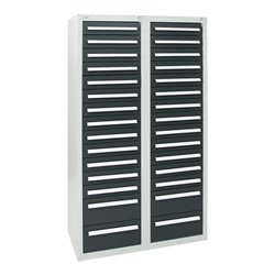 Stumpf Schubladenschrank Serie T-100/35-1, RAL 7035/7016, 30 Schubladen