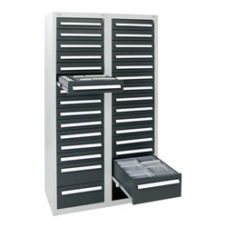 Stumpf Schubladenschrank Serie T-100/35-1, RAL 7035/7016, 30 Schubladen