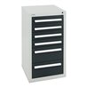 Stumpf Schubladenschrank Serie T-100/35-1, RAL 7035/7016, 6 Schubladen