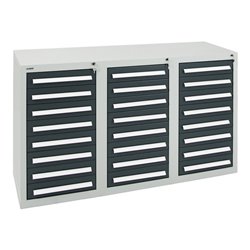 Stumpf Schubladenschrank Serie T-100/35-1, RAL 7035/7016, 24 Schubladen