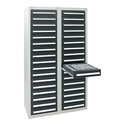 Stumpf Schubladenschrank Serie T-100/35-1, RAL 7035/7016, 34 Schubladen