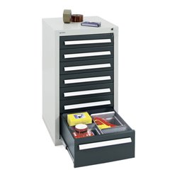 Stumpf Schubladenschrank Serie T-100/35-1, RAL 7035/7016, 7 Schubladen