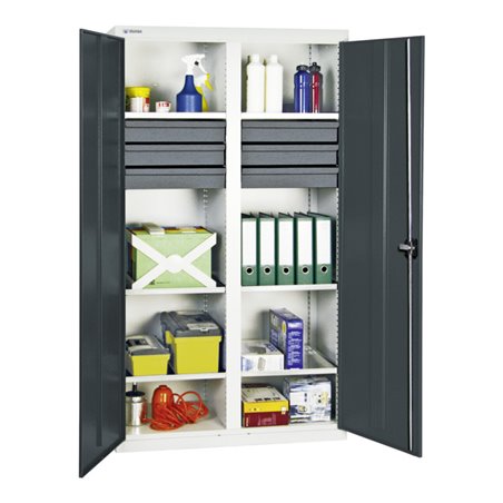 Stumpf Werkzeug- und Materialschrank 3000, RAL 7035/7016, 6 Schubladen, 6 Wannen