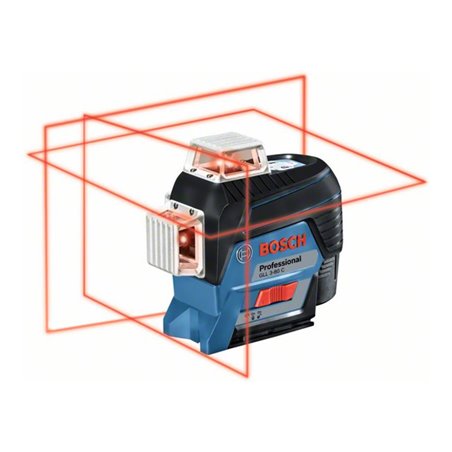 Bosch Linienlaser GLL 3-80 C mit 4 x 1,5-V-LR6-(AA)-Batterien Akku-Adapter